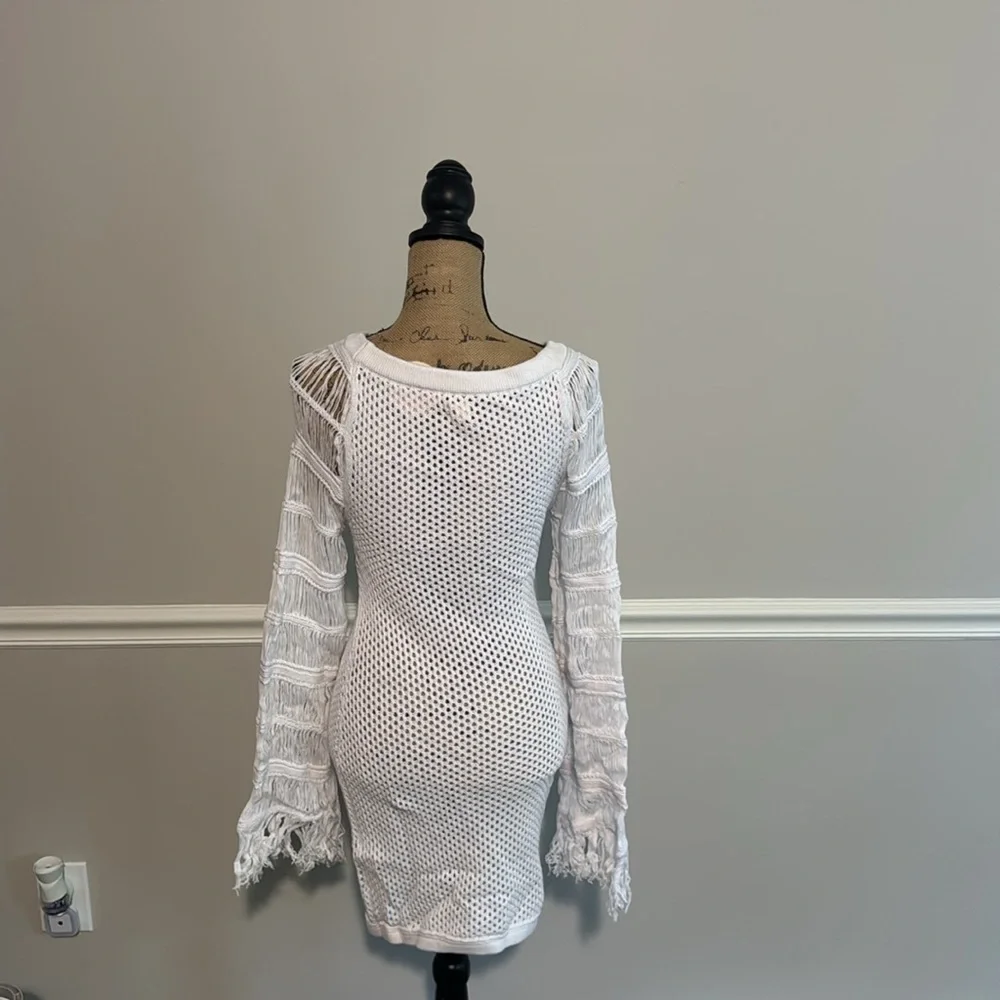 Camila Coelho White Knit Sweater dress size medium